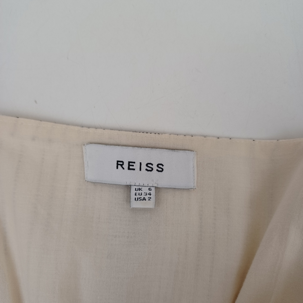 Reiss Kay Stripe Midi Dress Size 2 Women Preppy Sleeveless Pockets Cotton Blend - Picture 10 of 16